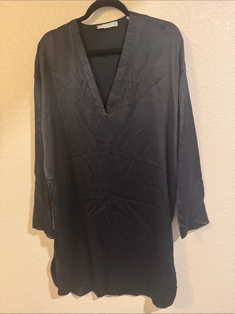 Vince 100 % silk Black V-Neck Dress